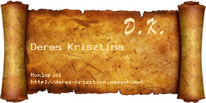 Deres Krisztina névjegykártya